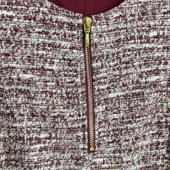 NWT APT 9 Womens Sleeveless Zip Front Sheath Boucle Dress Red Large Printed - Picture 3 of 9